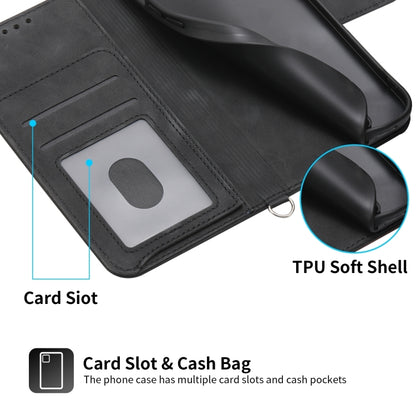For Realme 11 Pro 5G / 11 Pro+ 5G Skin-feel Flowers Embossed Wallet Leather Phone Case(Black) - Realme Cases by buy2fix | Online Shopping UK | buy2fix