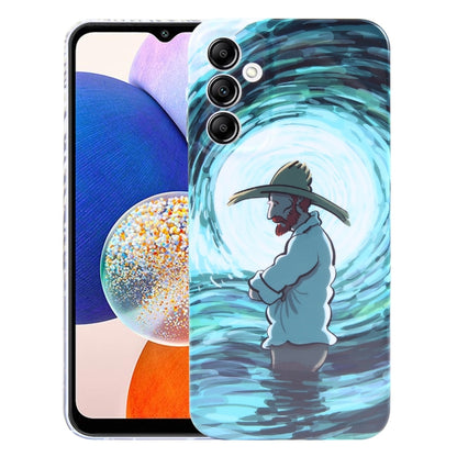 For Samsung Galaxy A14 5G Precise Hole Oil Painting Pattern PC Phone Case(Thinker) by buy2fix