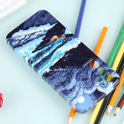 For Samsung Galaxy A34 5G Precise Hole Oil Painting Pattern PC Phone Case(Sea Wave) by buy2fix