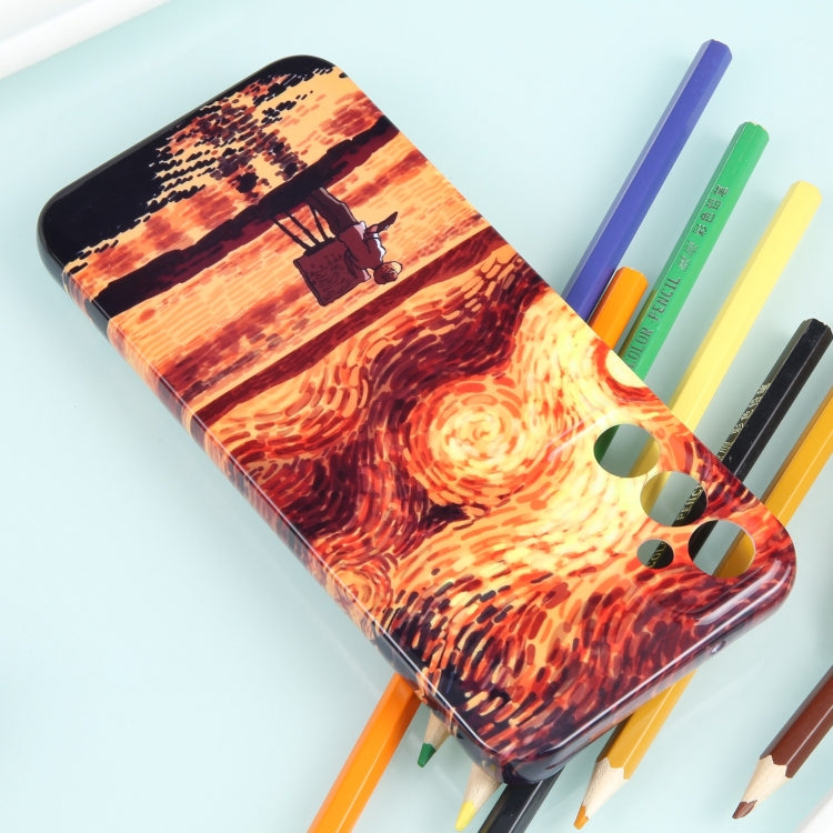 For Samsung Galaxy A54 5G Precise Hole Oil Painting Pattern PC Phone Case(Sunset) by buy2fix
