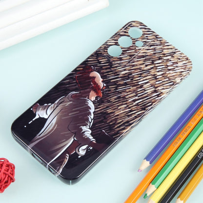 For Samsung Galaxy A54 5G Precise Hole Oil Painting Pattern PC Phone Case(Rain) by buy2fix