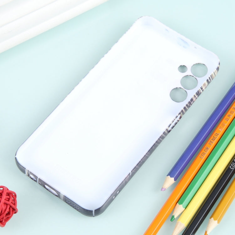 For Samsung Galaxy A54 5G Precise Hole Oil Painting Pattern PC Phone Case(Rain) by buy2fix