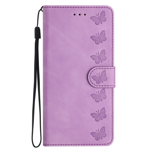 For Motorola Moto G60 Seven Butterflies Embossed Leather Phone Case(Purple) - Motorola Cases by buy2fix | Online Shopping UK | buy2fix