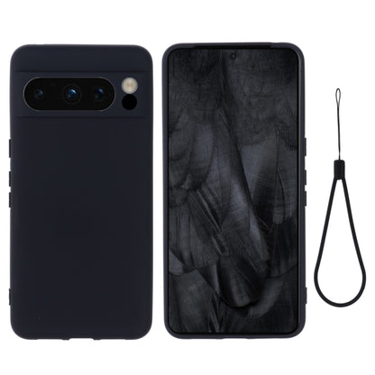 For Google Pixel 8 Pro Pure Color Liquid Silicone Shockproof Phone Case(Black) - Google Cases by buy2fix | Online Shopping UK | buy2fix