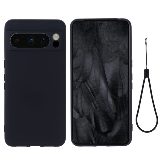For Google Pixel 8 Pro Pure Color Liquid Silicone Shockproof Phone Case(Black) - Google Cases by buy2fix | Online Shopping UK | buy2fix