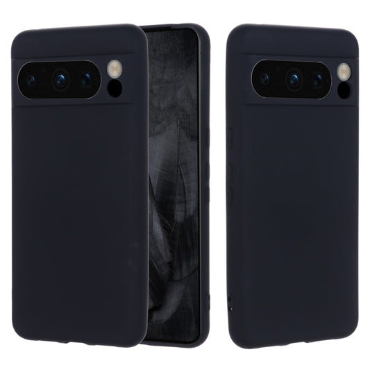 For Google Pixel 8 Pro Pure Color Liquid Silicone Shockproof Phone Case(Black) - Google Cases by buy2fix | Online Shopping UK | buy2fix