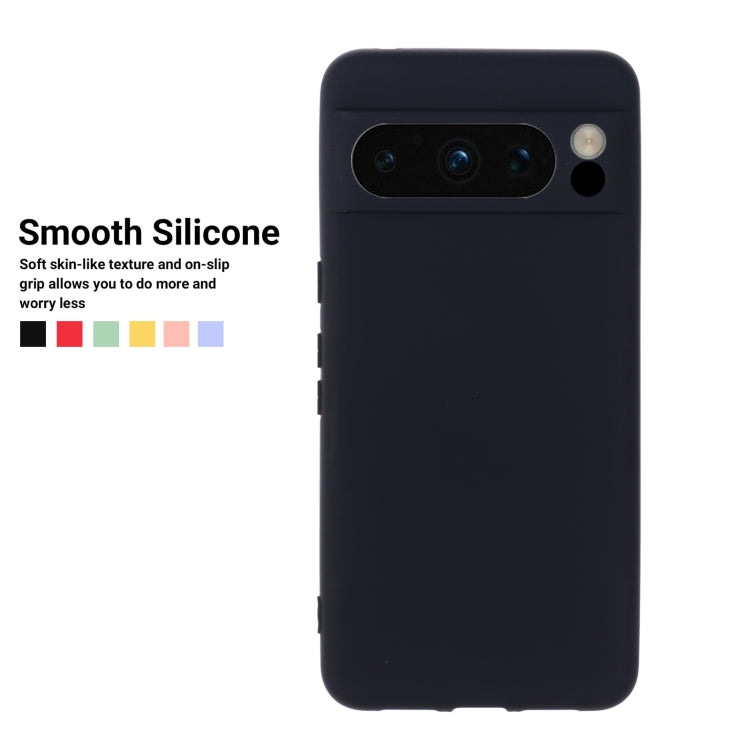 For Google Pixel 8 Pro Pure Color Liquid Silicone Shockproof Phone Case(Black) - Google Cases by buy2fix | Online Shopping UK | buy2fix