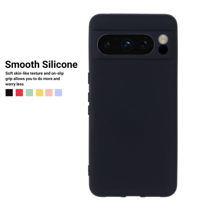 For Google Pixel 8 Pro Pure Color Liquid Silicone Shockproof Phone Case(Black) - Google Cases by buy2fix | Online Shopping UK | buy2fix