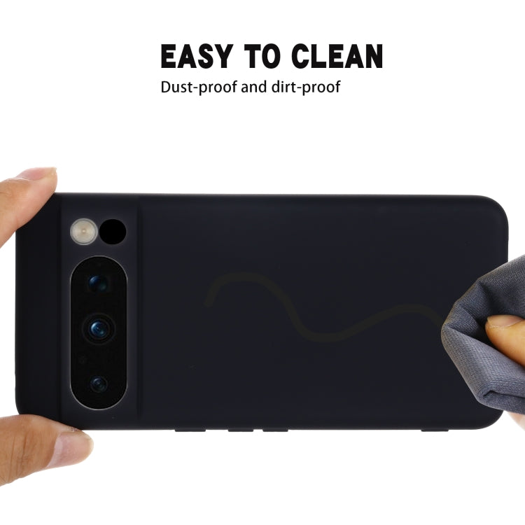 For Google Pixel 8 Pro Pure Color Liquid Silicone Shockproof Phone Case(Black) - Google Cases by buy2fix | Online Shopping UK | buy2fix