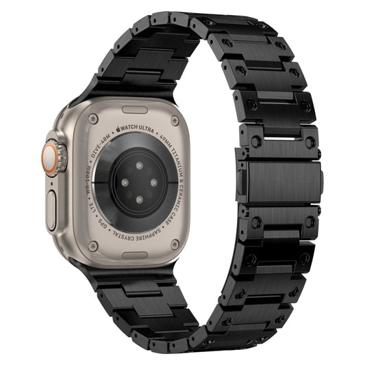 Double Rows Metal Watch Band For Apple Watch Ultra 2 49mm(Black) - Watch Bands by buy2fix | Online Shopping UK | buy2fix