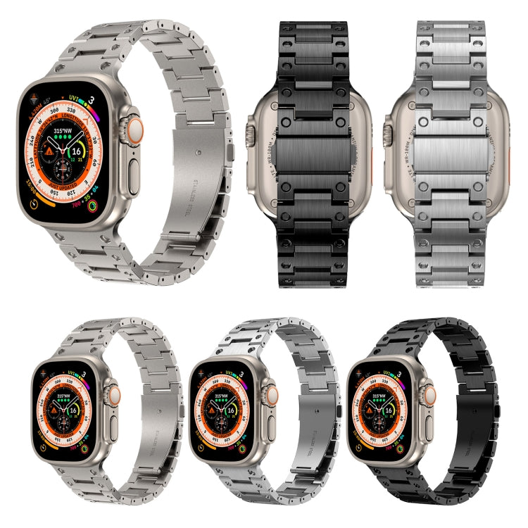 Double Rows Metal Watch Band For Apple Watch 3 42mm(Black) by buy2fix