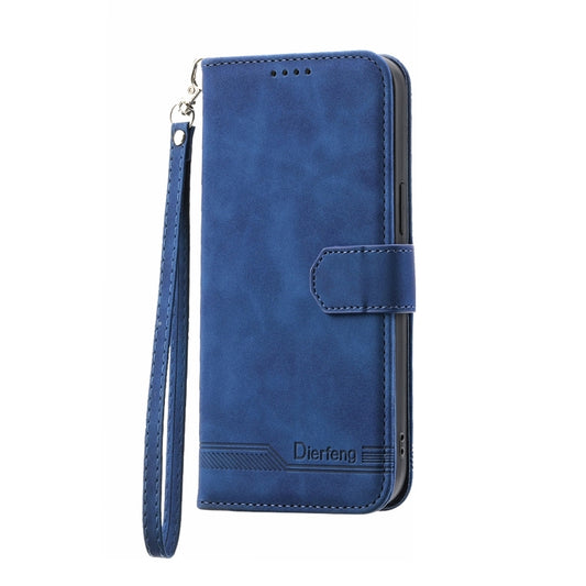 For Honor 90 5G Dierfeng Dream Line TPU Hybrid PU Leather Phone Case(Blue) - Honor Cases by buy2fix | Online Shopping UK | buy2fix