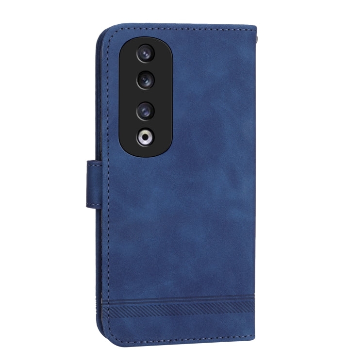 For Honor 90 Pro 5G Dierfeng Dream Line TPU Hybrid PU Leather Phone Case(Blue) by buy2fix