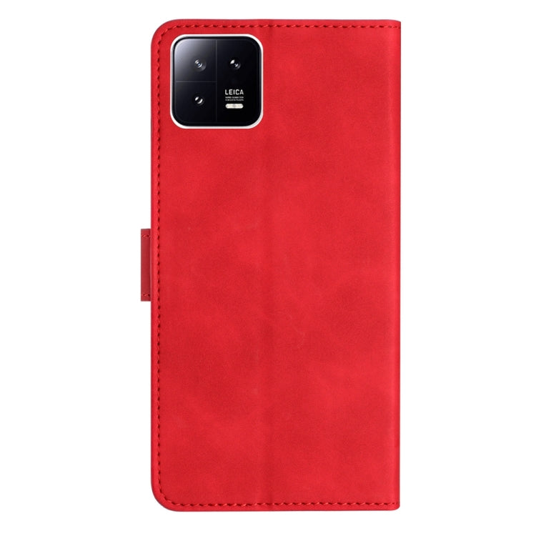 For Xiaomi 13 Seven Butterflies Embossed Leather Phone Case(Red) - Xiaomi Cases by buy2fix | Online Shopping UK | buy2fix