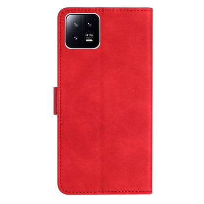 For Xiaomi 13 Seven Butterflies Embossed Leather Phone Case(Red) - Xiaomi Cases by buy2fix | Online Shopping UK | buy2fix