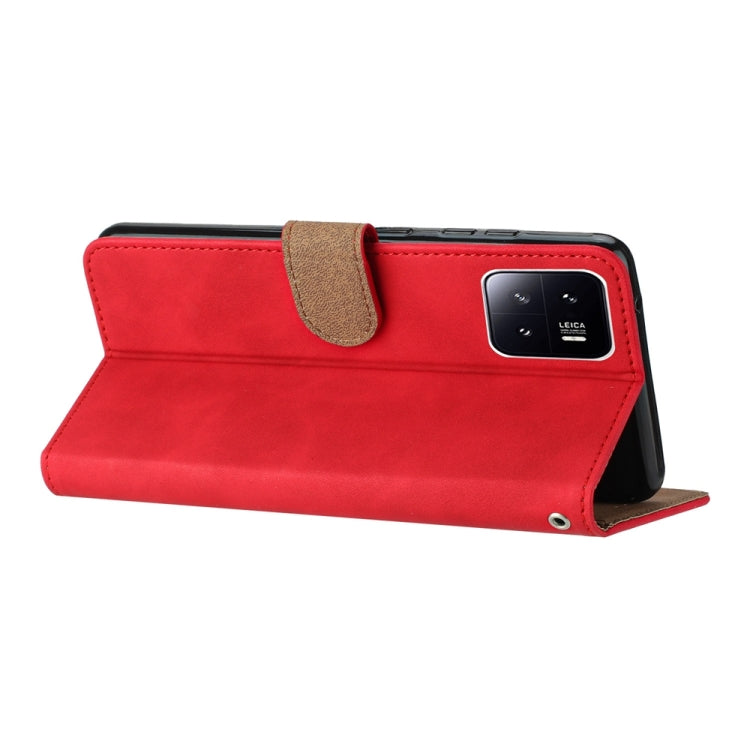 For Xiaomi 13 Seven Butterflies Embossed Leather Phone Case(Red) - Xiaomi Cases by buy2fix | Online Shopping UK | buy2fix