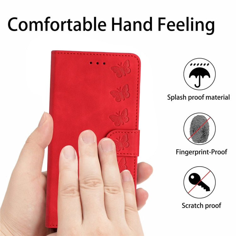 For Xiaomi 13 Seven Butterflies Embossed Leather Phone Case(Red) - Xiaomi Cases by buy2fix | Online Shopping UK | buy2fix