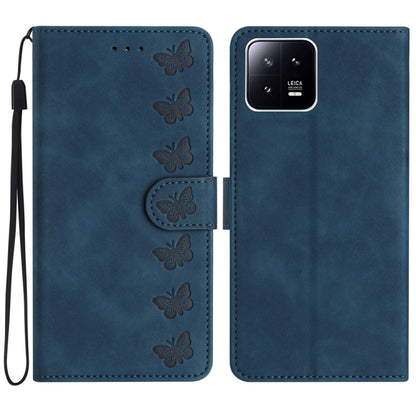 For Xiaomi 13 Pro Seven Butterflies Embossed Leather Phone Case(Blue) - Xiaomi Cases by buy2fix | Online Shopping UK | buy2fix