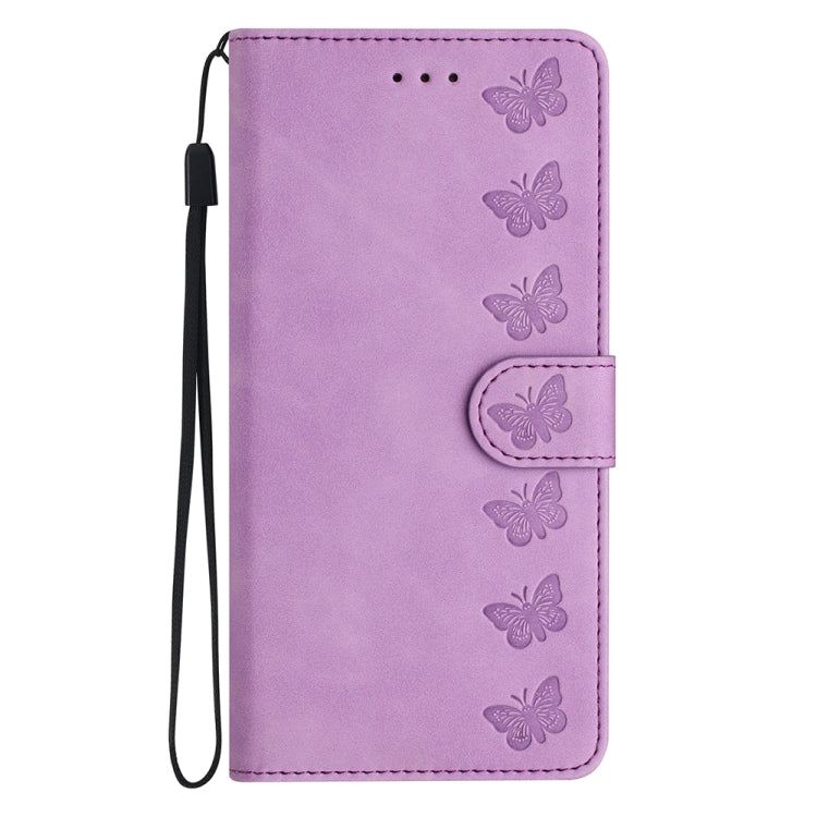 For Xiaomi Redmi Note 11 Pro 5G Global Seven Butterflies Embossed Leather Phone Case(Purple) by buy2fix