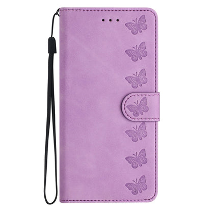 For Xiaomi Redmi Note 11 Pro 5G Global Seven Butterflies Embossed Leather Phone Case(Purple) by buy2fix