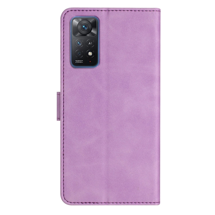 For Xiaomi Redmi Note 11 Pro 5G Global Seven Butterflies Embossed Leather Phone Case(Purple) by buy2fix