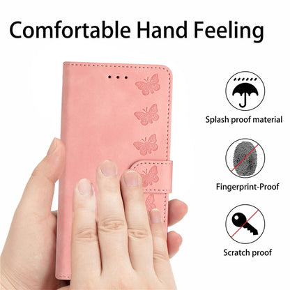 For Xiaomi Redmi Note 11 5G Seven Butterflies Embossed Leather Phone Case(Pink) by buy2fix