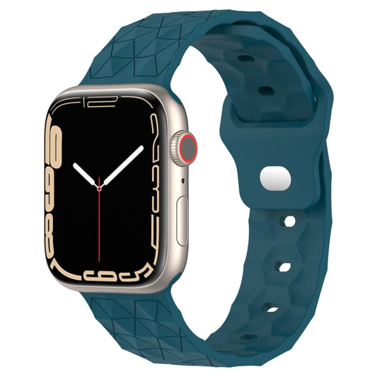 Football Texture Silicone Watch Band For Apple Watch 7 41mm(Dark Blue) - Watch Bands by buy2fix | Online Shopping UK | buy2fix