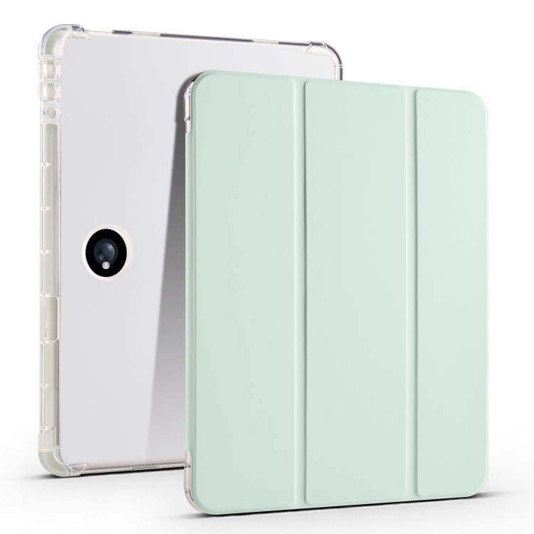 For OPPO Pad 2 11.6 2023 3-fold Clear TPU Smart Leather Tablet Case with Pen Slot(Light Green) - OPPO by buy2fix | Online Shopping UK | buy2fix