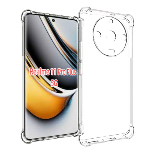 For Realme 11 Pro+ 5G Shockproof Non-slip Thickening TPU Phone Case(Transparent) - Realme Cases by buy2fix | Online Shopping UK | buy2fix