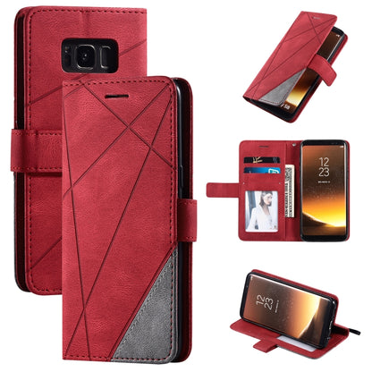 For Samsung Galaxy S8 Skin Feel Splicing Horizontal Flip Leather Case with Holder & Card Slots & Wallet & Photo Frame(Red) - Galaxy Phone Cases by buy2fix | Online Shopping UK | buy2fix