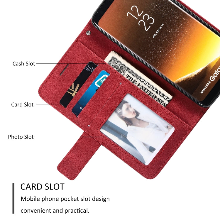 For Samsung Galaxy S8 Skin Feel Splicing Horizontal Flip Leather Case with Holder & Card Slots & Wallet & Photo Frame(Red) - Galaxy Phone Cases by buy2fix | Online Shopping UK | buy2fix