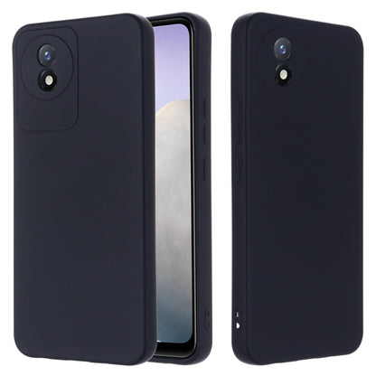 For vivo Y02A 4G / Y11 2023 4G Pure Color Liquid Silicone Shockproof Phone Case(Black) - vivo Cases by buy2fix | Online Shopping UK | buy2fix