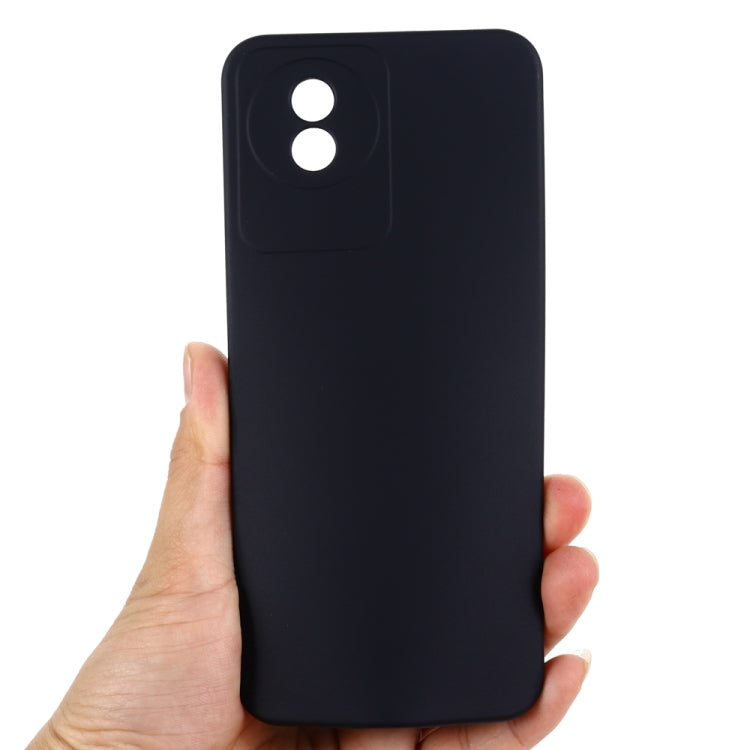For vivo Y02A 4G / Y11 2023 4G Pure Color Liquid Silicone Shockproof Phone Case(Black) - vivo Cases by buy2fix | Online Shopping UK | buy2fix