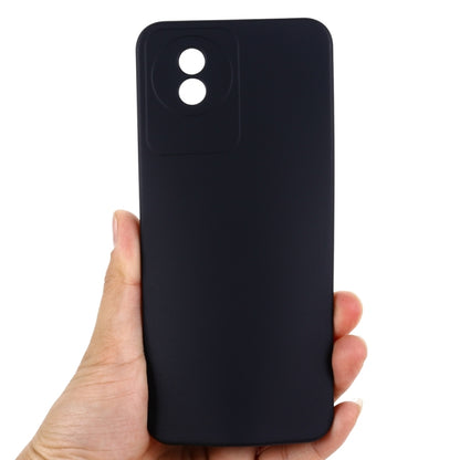 For vivo Y02A 4G / Y11 2023 4G Pure Color Liquid Silicone Shockproof Phone Case(Black) - vivo Cases by buy2fix | Online Shopping UK | buy2fix