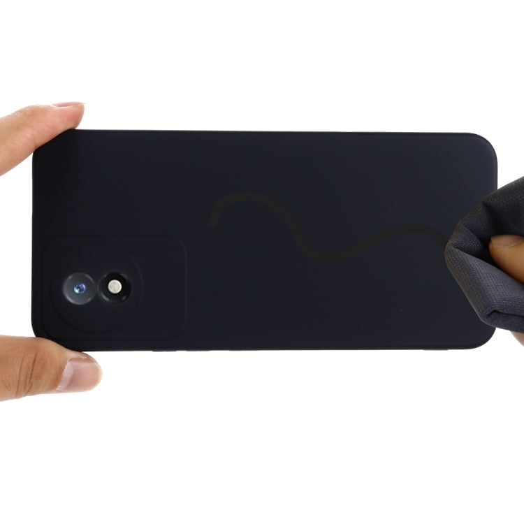 For vivo Y02A 4G / Y11 2023 4G Pure Color Liquid Silicone Shockproof Phone Case(Black) - vivo Cases by buy2fix | Online Shopping UK | buy2fix