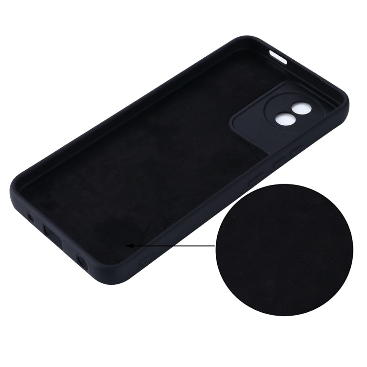 For vivo Y02A 4G / Y11 2023 4G Pure Color Liquid Silicone Shockproof Phone Case(Black) - vivo Cases by buy2fix | Online Shopping UK | buy2fix