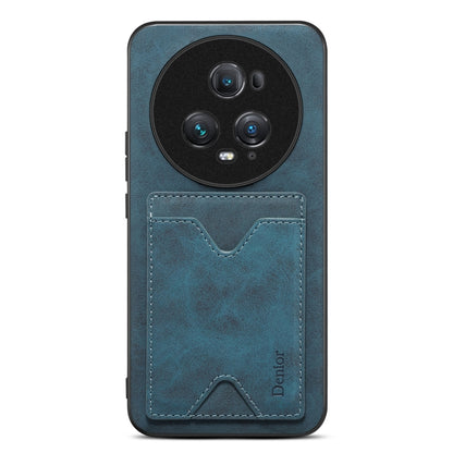 For Honor Magic5 Pro 5G Denior PU Back Cover Card Slot Holder Phone Case(Blue) - Honor Cases by Denior | Online Shopping UK | buy2fix