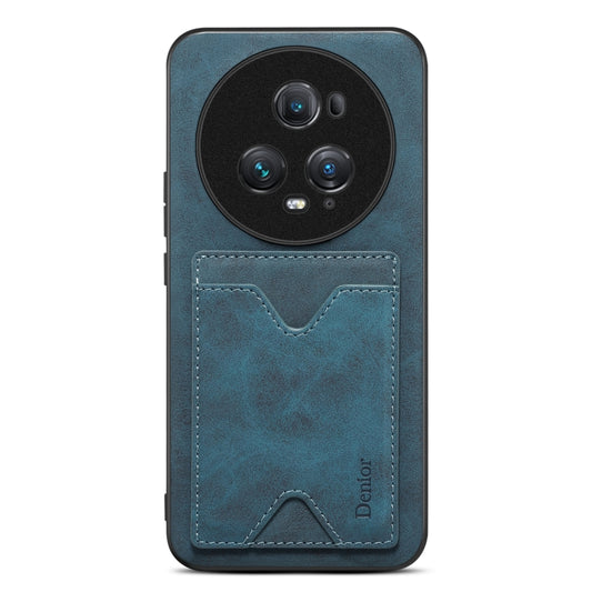 For Honor Magic5 Pro 5G Denior PU Back Cover Card Slot Holder Phone Case(Blue) - Honor Cases by Denior | Online Shopping UK | buy2fix