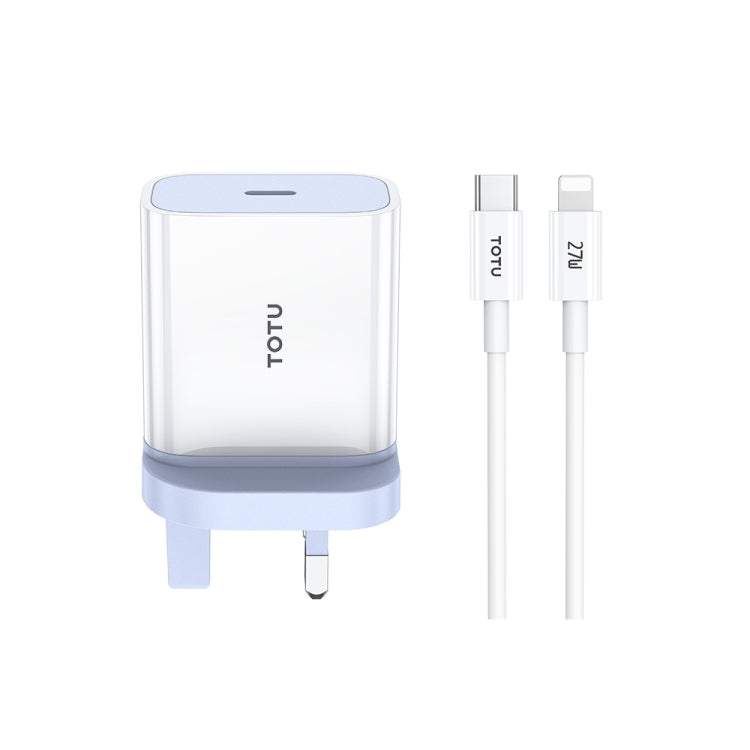 TOTU PD 20W Type-C Port Charger with Type-C to 8 Pin Data Cable Set, Specification:UK Plug(White) - USB Charger by TOTUDESIGN | Online Shopping UK | buy2fix