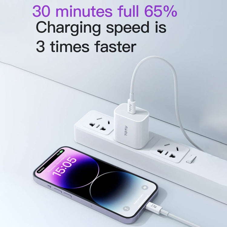 TOTU PD 20W Type-C Port Charger with Type-C to 8 Pin Data Cable Set, Specification:UK Plug(White) - USB Charger by TOTUDESIGN | Online Shopping UK | buy2fix