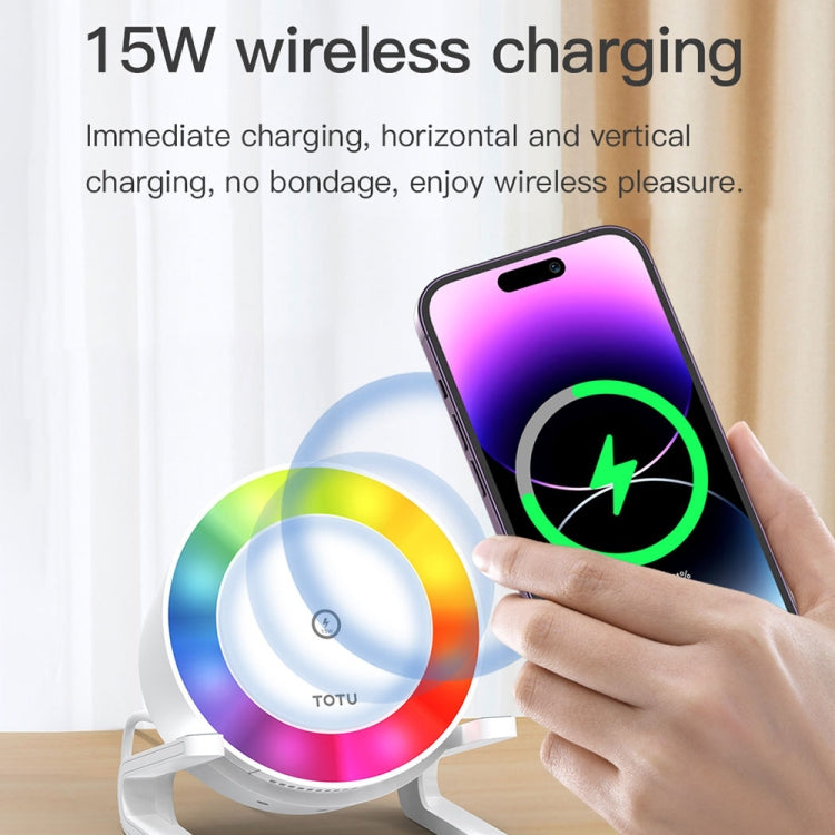 TOTU M6064Q 4 in 1 Multifunctional Wireless Charging Bluetooth Speaker(White) - Desktop Speaker by TOTUDESIGN | Online Shopping UK | buy2fix
