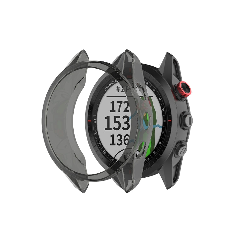 For Garmin Approach S62 Transparent TPU Silicone Watch Case(Transparent Black) - Watch Cases by buy2fix | Online Shopping UK | buy2fix