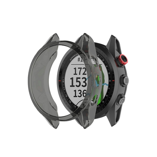 For Garmin Approach S62 Transparent TPU Silicone Watch Case(Transparent Black) - Watch Cases by buy2fix | Online Shopping UK | buy2fix