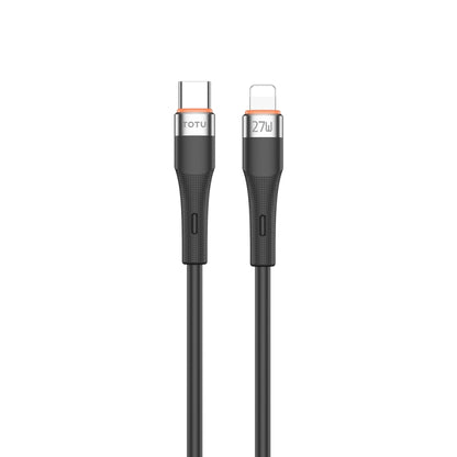 TOTU CB-2 Series USB-C / Type-C to 8 Pin Aluminum Alloy Skin Feel Data Cable, Length:1m(Black) - 2 in 1 Cable by TOTUDESIGN | Online Shopping UK | buy2fix