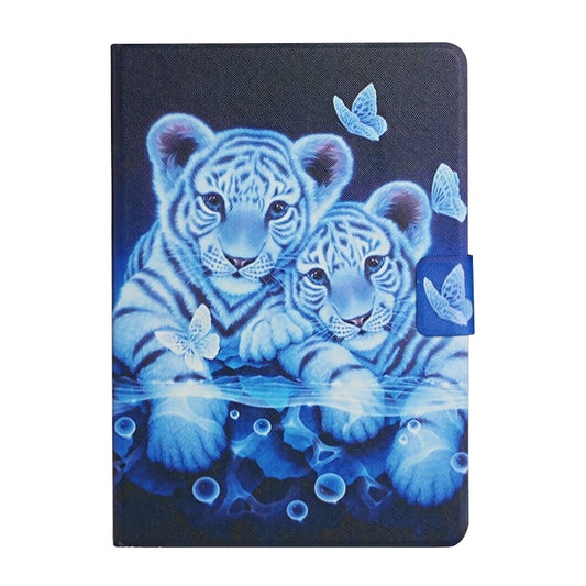 For Lenovo Tab M10 X605F X505 Colored Drawing Pattern Horizontal Flip Leather Case with Holder & Card Slots(Tiger) - Lenovo by buy2fix | Online Shopping UK | buy2fix