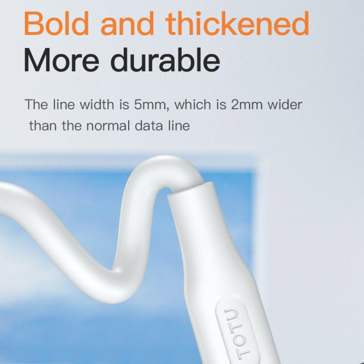 TOTU CB-4 Series USB to 8 Pin Fast Charge Data Cable, Length:1m(White) - Normal Style Cable by TOTUDESIGN | Online Shopping UK | buy2fix