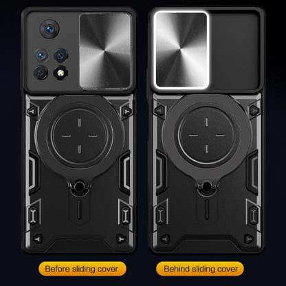 For Xiaomi Redmi Note 11 Pro CD Texture Sliding Camshield Magnetic Holder Phone Case(Blue) by buy2fix