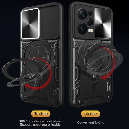 For Xiaomi Redmi Note 12 Pro 5G CD Texture Sliding Camshield Magnetic Holder Phone Case(Silver) by buy2fix