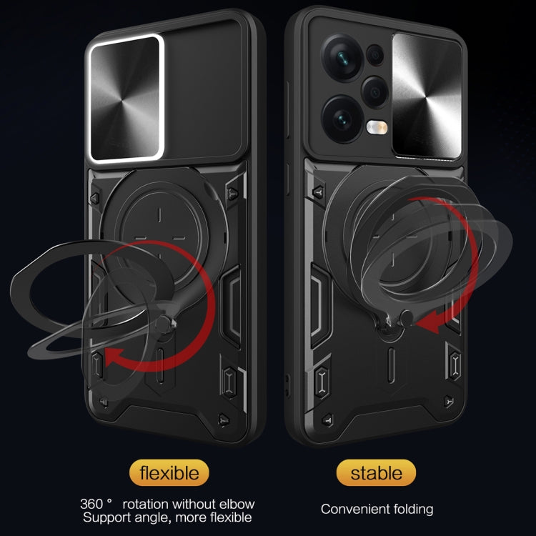 For Xiaomi Redmi Note 12 Pro 5G CD Texture Sliding Camshield Magnetic Holder Phone Case(Purple) by buy2fix