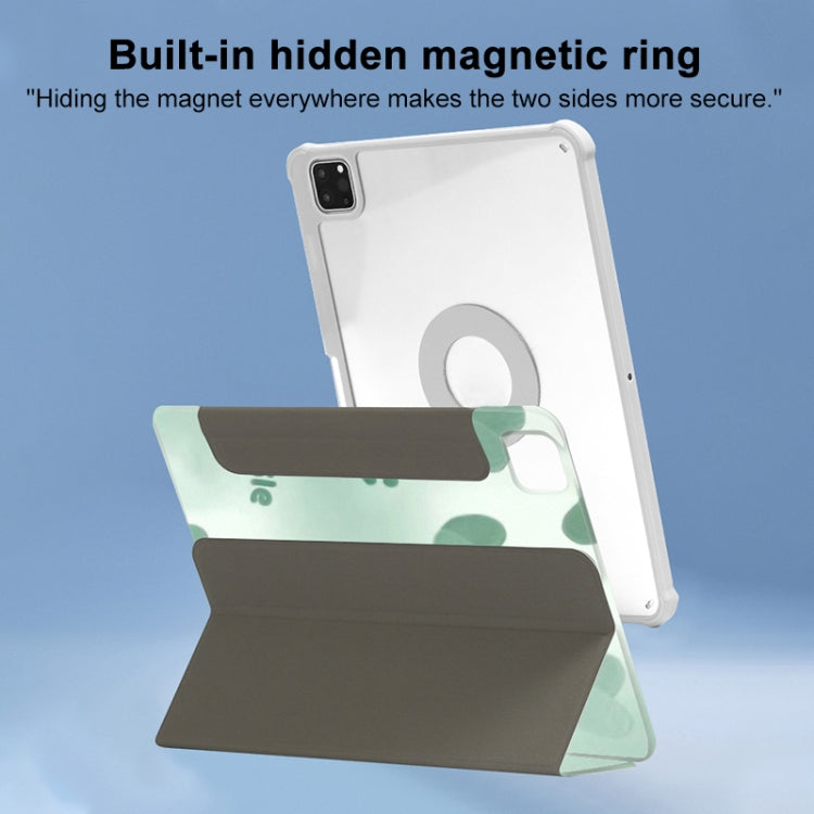 For iPad 2025 / 2022 720 Rotation Magnetic Painted Leather Smart Tablet Case(Green Heart) - iPad 2025 / 2022 Cases by buy2fix | Online Shopping UK | buy2fix